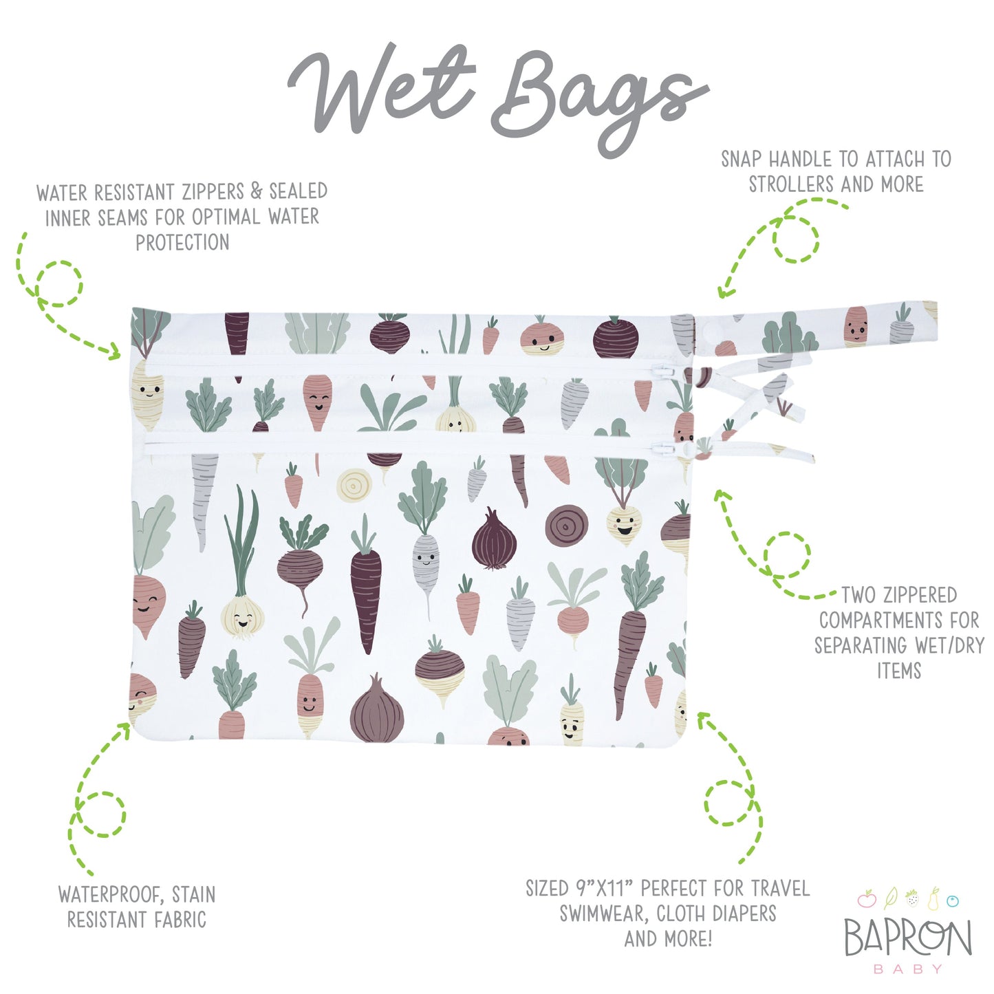 Root Vegetable - Waterproof Wet Bag (For mealtime, on-the-go, and more!) - WERONE