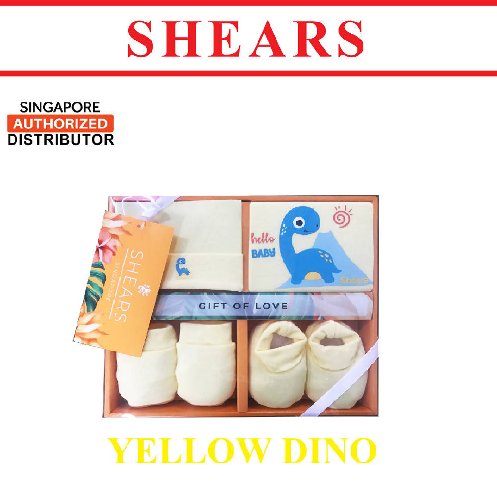 Shears Baby Gift Set Dino 4 Pcs Clothing Gift Set Yellow Dino - WERONE
