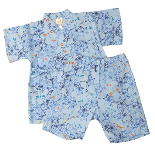 [Made in Japan] Baby Boy Kids Blue Dragonfly Jinbei (Yukata/Kimono) - WERONE