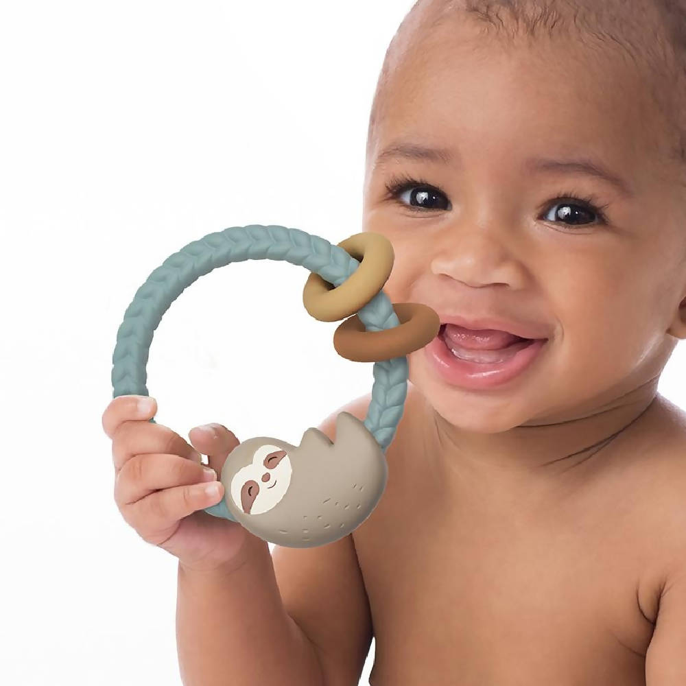 Sloth Ritzy Rattle Silicone Teether Rattles - WERONE