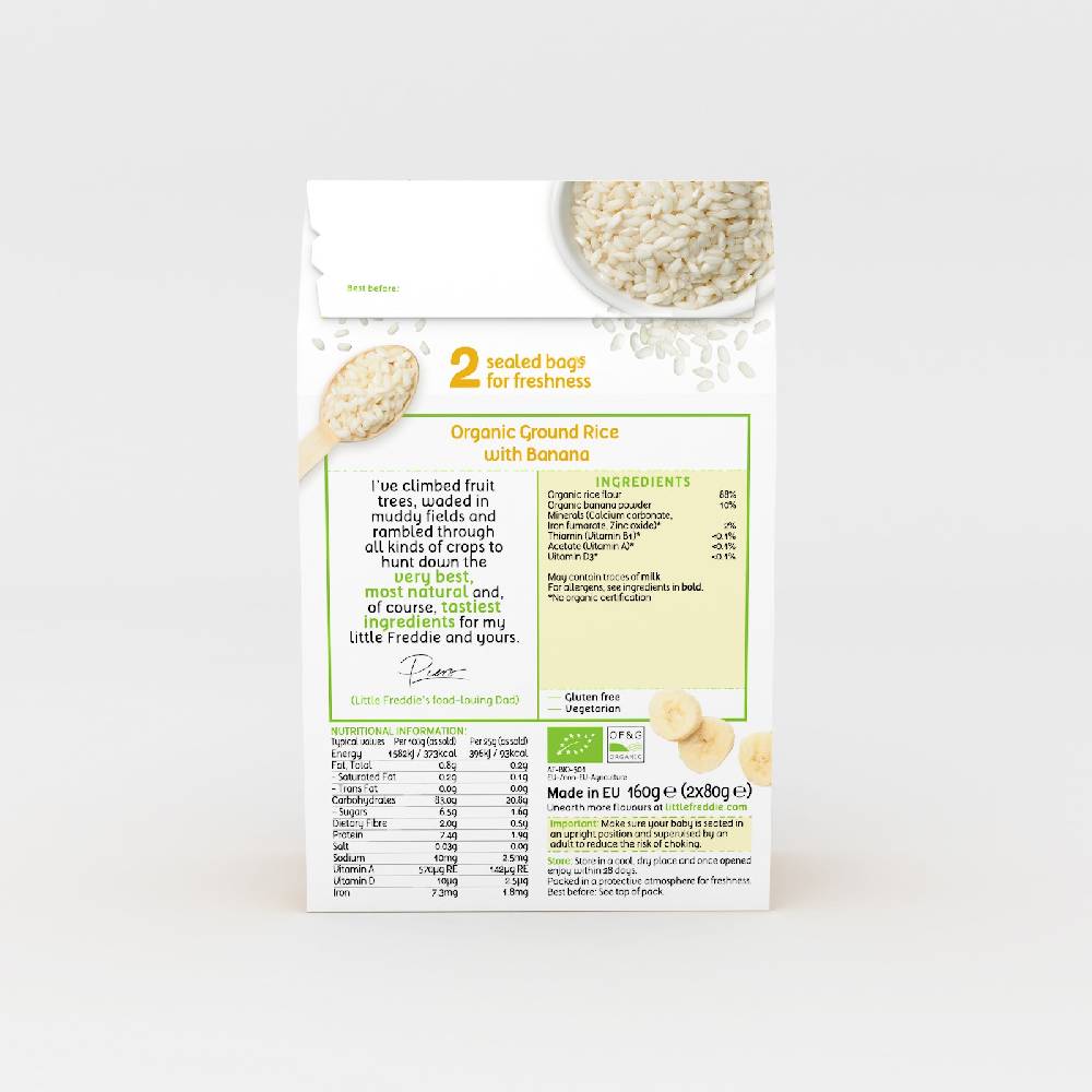 Little Freddie Simply Baby Rice with Banana -  160g - WERONE