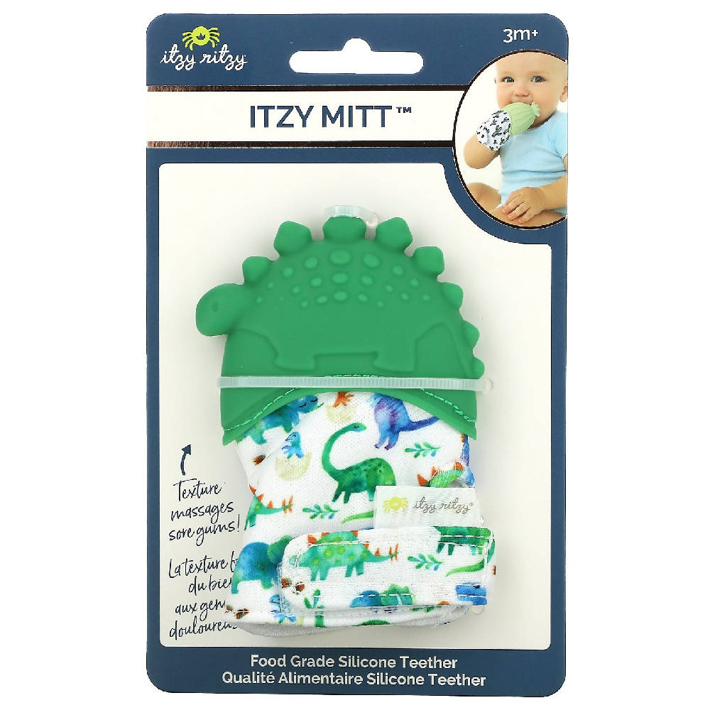 Itzy Ritzy Silicone Teething Mitt - Green Dino - WERONE