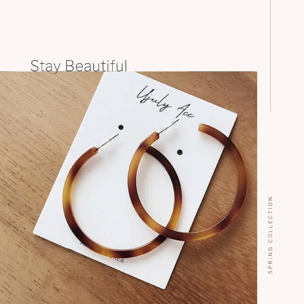 Leopard Tortoiseshell Hoop Earrings - WERONE