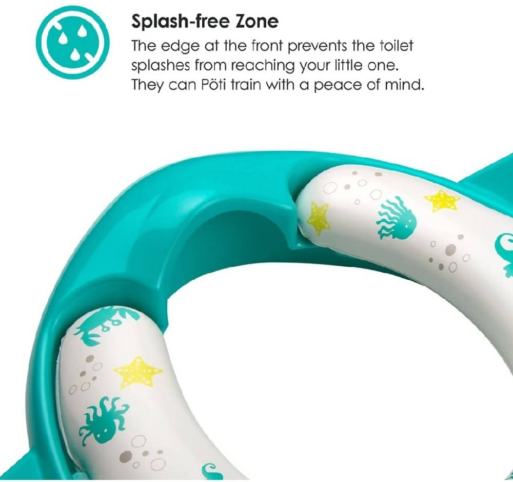 Shears Potty Seat Cover with Handle Turquoise Frog SPCT - WERONE