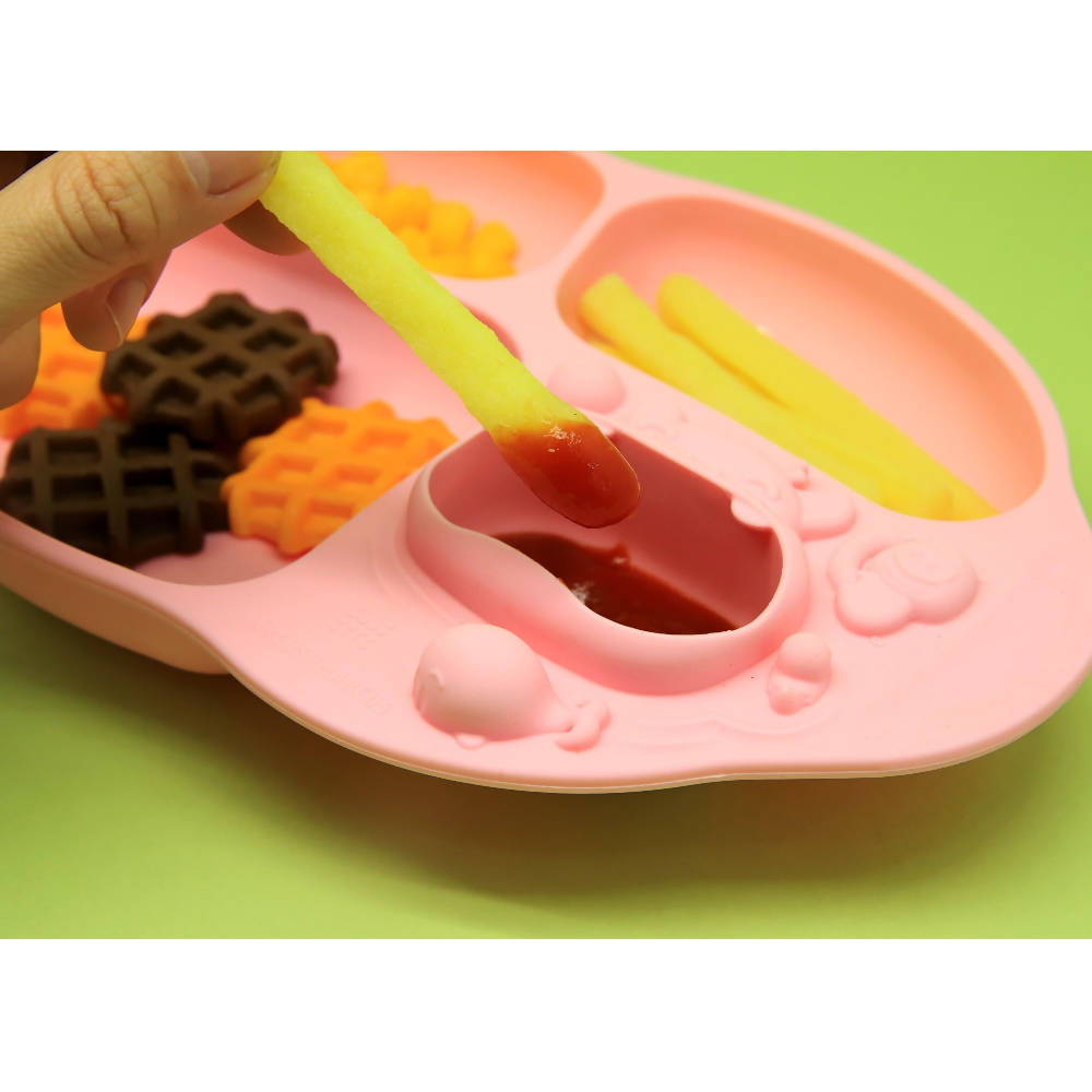 Marcus & Marcus Yummy Dips Suction Divided Plate - Pokey - WERONE