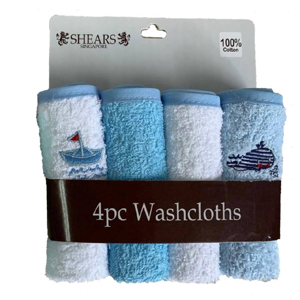 Shears 4 pcs washcloth 100% cotton Blue - WERONE