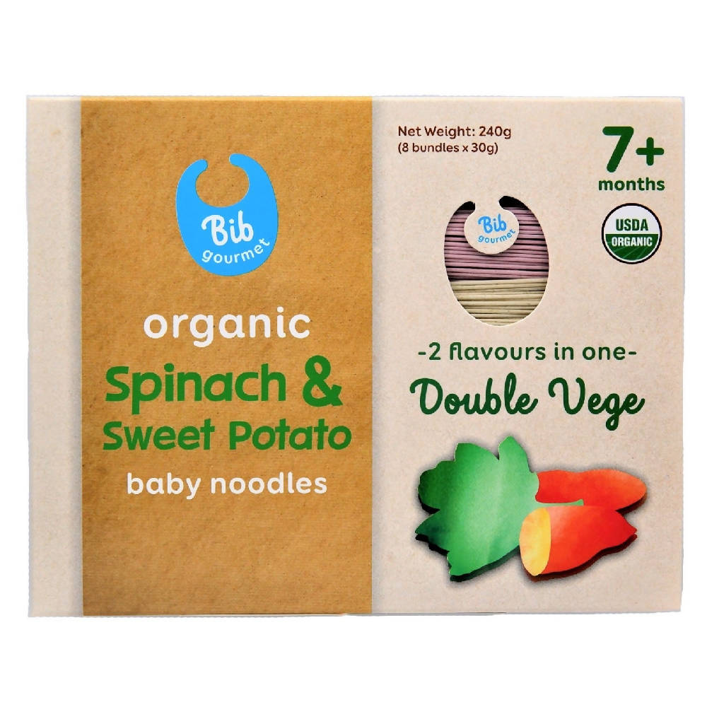 Bib Gourmet Organic Spinach & Sweet Potato Baby Noodles (30g x 8) - WERONE