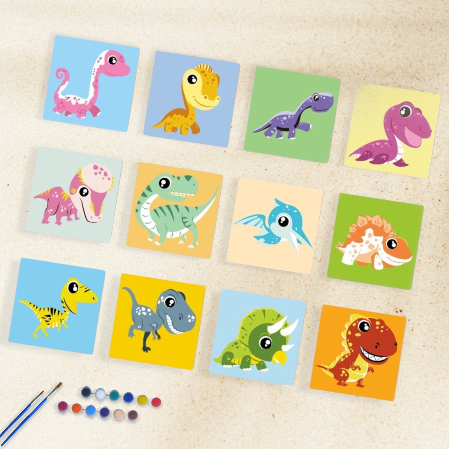 Paint-by-Numbers Kit (Dinosaur Theme) - WERONE