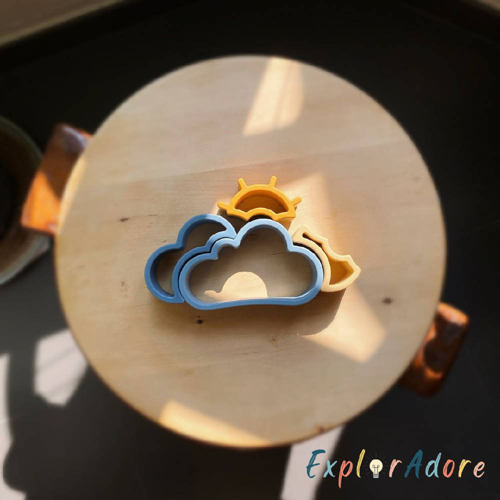 ExplorAdore 4 pcs Baby Cloud Sun Set Silicone Toys & Teether - WERONE