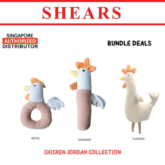 Shears Baby Soft Toy Ideal for Christmas Gift Jordan Collection Cuddlies Rattle Squeaker Coco the Chicken - WERONE