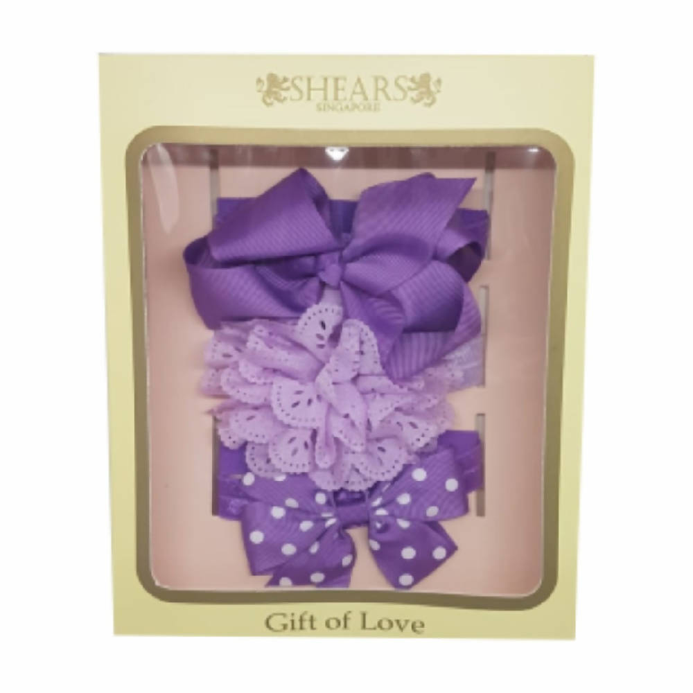 Shears Baby Infant Headband Toddler Lace Headdress Purple Ribbon - WERONE