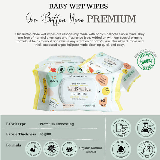 Our Button Nose Baby Wet Wipes - WERONE