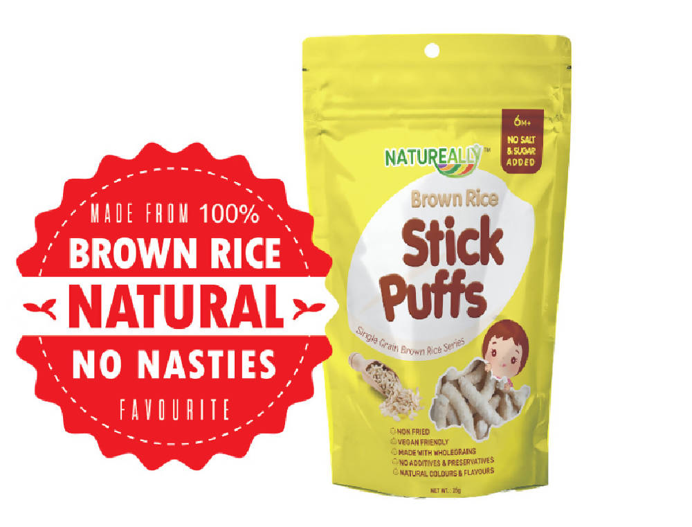 NATUREALLY™ Original Brown Rice Stick Puffs (No Sugar, Salt, MSG and Oil Added) 25g - WERONE