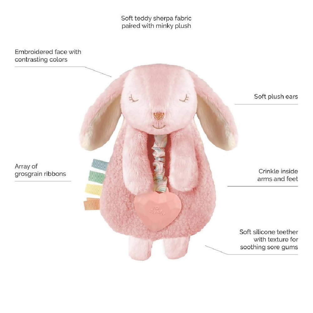 Bunny Itzy Lovey Plush with Silicone Teether Toy - WERONE