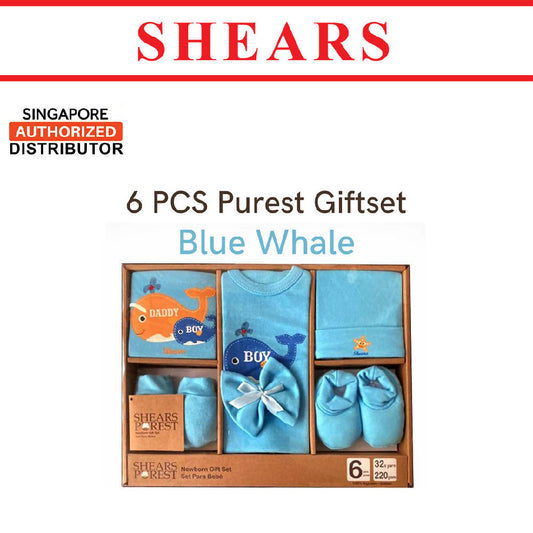 Shears Purest Gift Set 6pc Baby Gift Set Blue Whale - WERONE