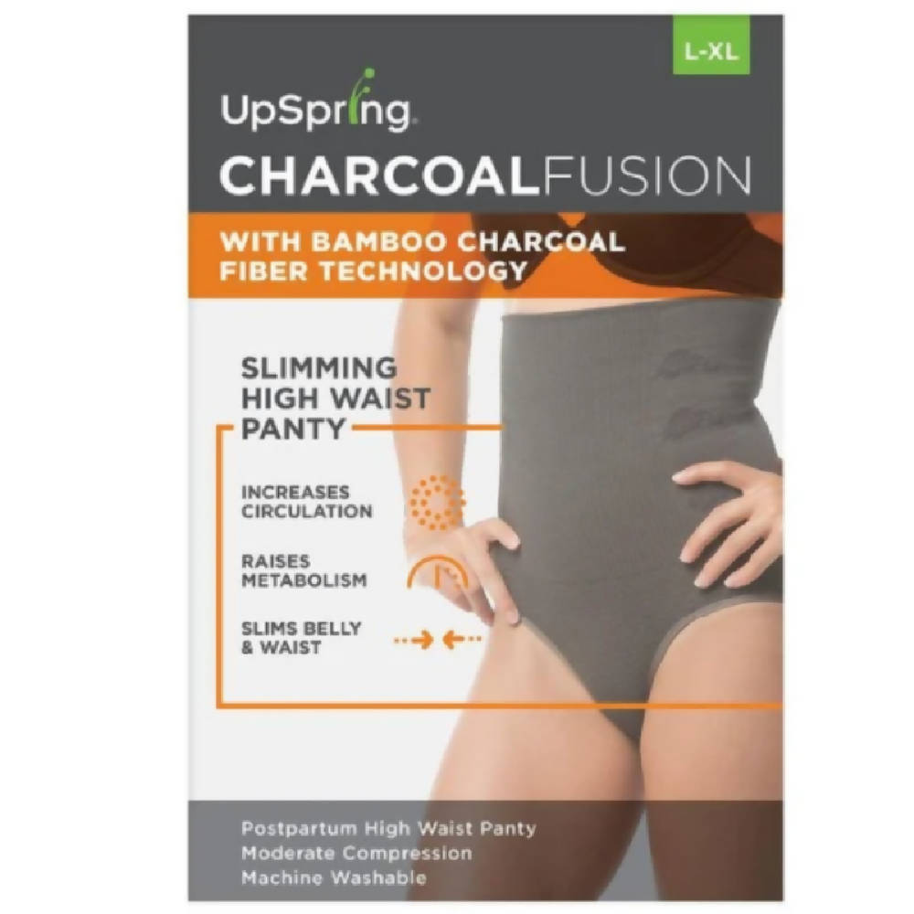 Upspring Charcoal Fusion Belly Slimming High Waist Panty (Grey, S/M) - WERONE