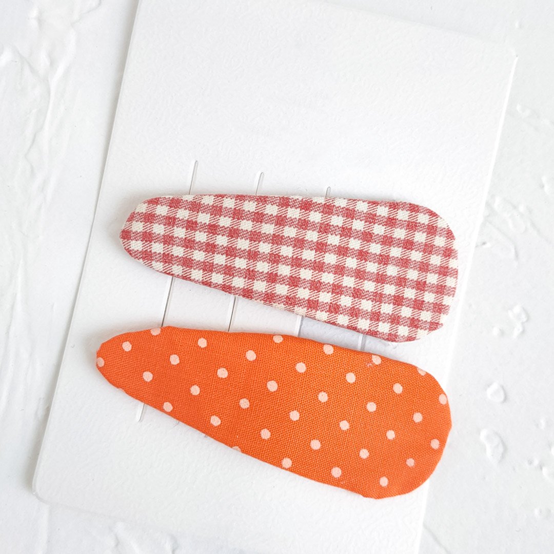 Gingham & Polka-dot Hair Clip Set - WERONE