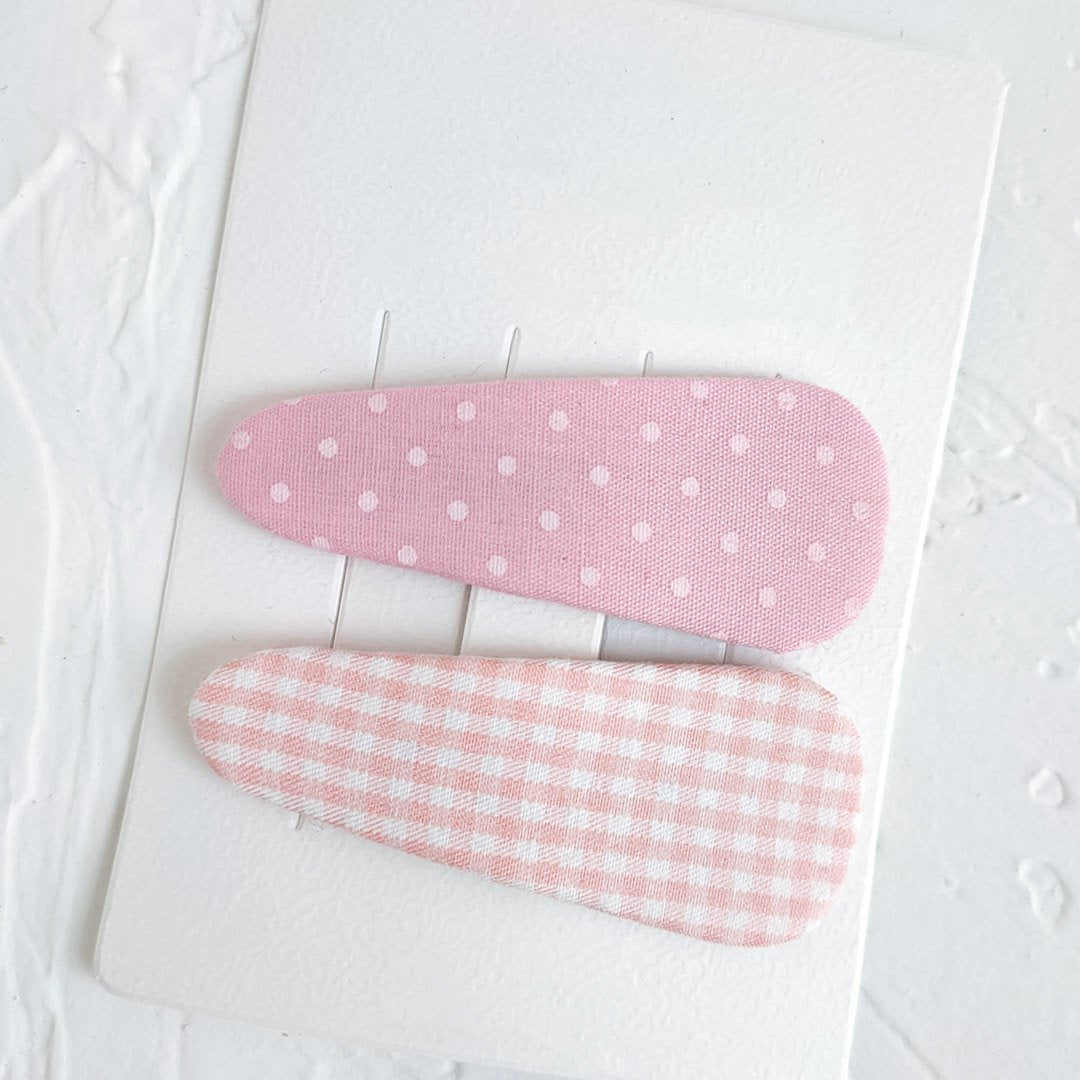 Gingham & Polka-dot Hair Clip Set - WERONE