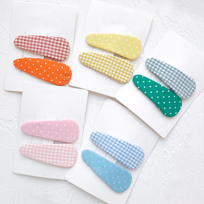 Gingham & Polka-dot Hair Clip Set - WERONE