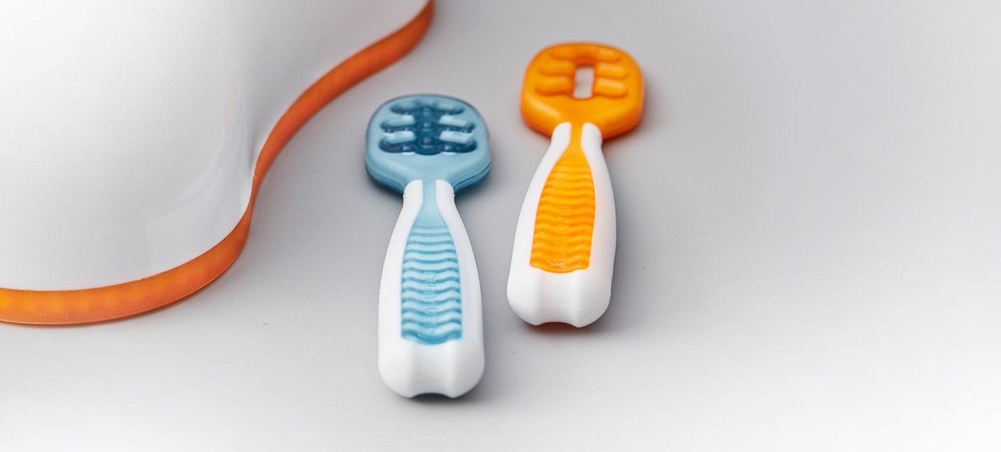 NumNum Pre-Spoon GOOtensils 2 Pack (Rosebud + Frosty Lilac) - WERONE
