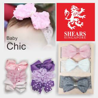 Shears Baby Infant Headband Toddler Lace Headdress Pink Ribbon - WERONE