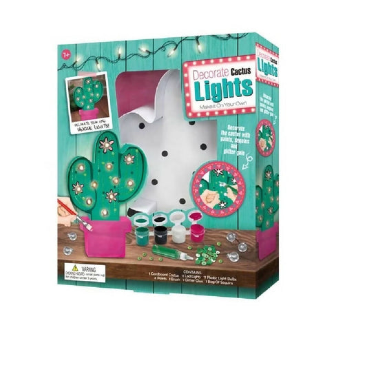 DIY toys decorate your own string lights LED kit educational arts and crafts kit color for kids and adult - Cactus - WERONE