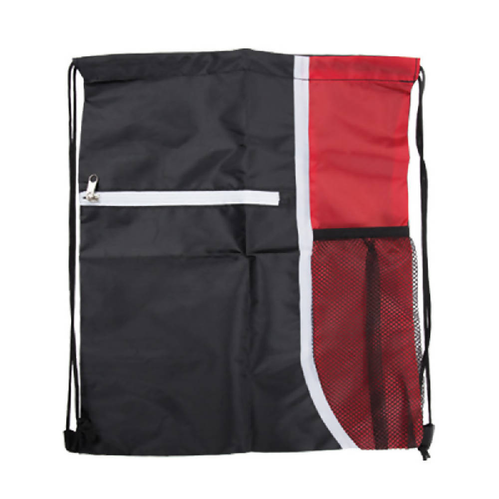 Adventure World Drawstring Bag With Pocket And Side Netting (Red) - WERONE