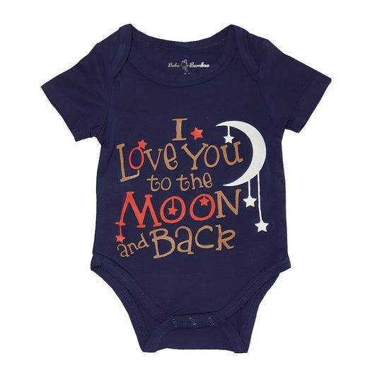 Bebe Bamboo Cute Saying Onesie - I Love You to the Moon and Back - WERONE
