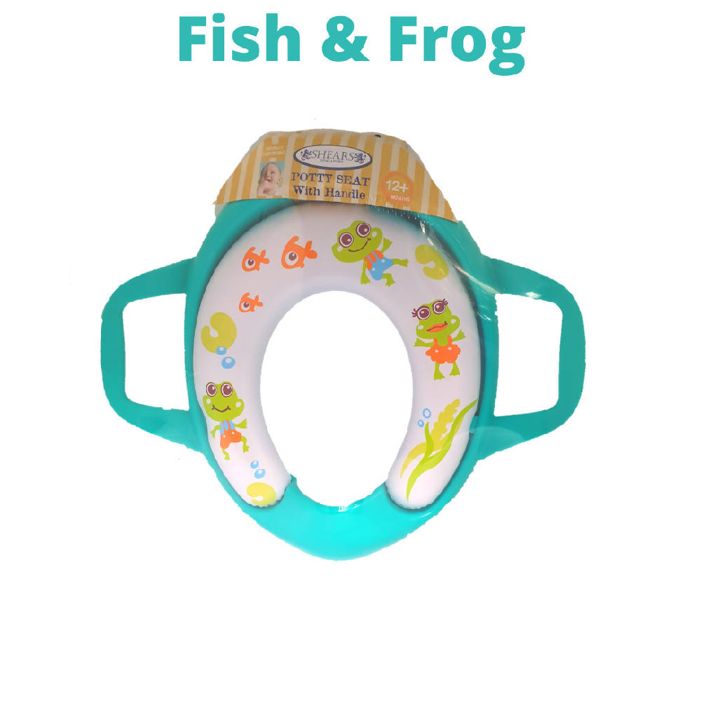 Shears Potty Seat Cover with Handle Turquoise Frog SPCT - WERONE