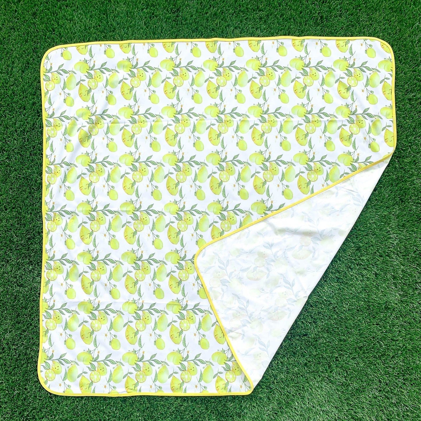 Fresh Squeezed Lemon Splash Mat - A Waterproof Catch-All for Highchair Spills and More! - WERONE