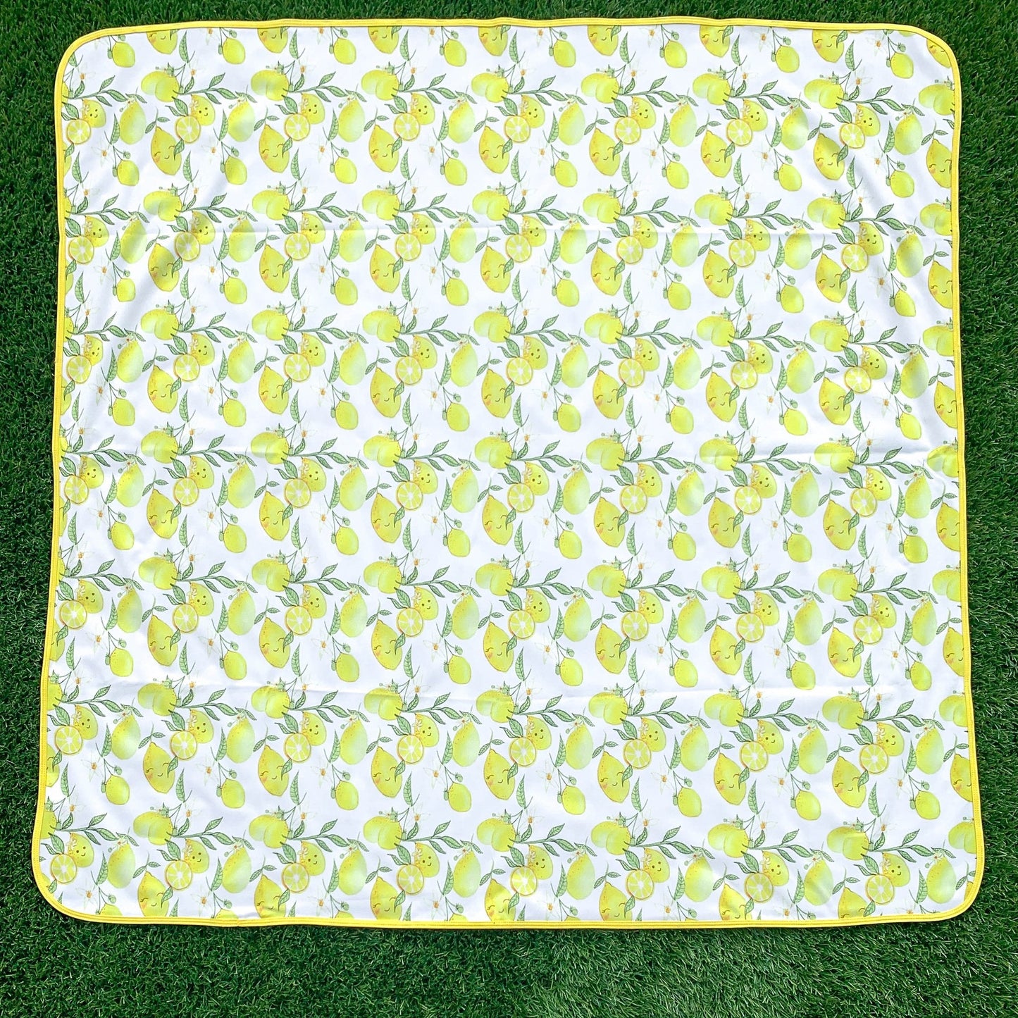 Fresh Squeezed Lemon Splash Mat - A Waterproof Catch-All for Highchair Spills and More! - WERONE
