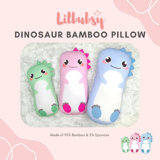 Dinosaur Bamboo Pillow for Children, Toddlers and Babies / 3 Sizes and 3 colours