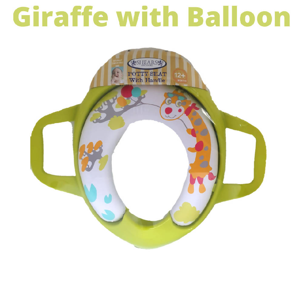 Shears Potty Seat Cover with Handle Green Giraffe SPCG - WERONE