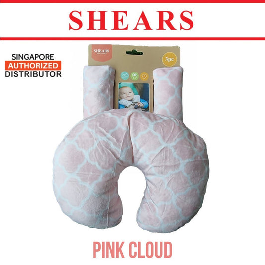 Shears Baby Neck Support Pillow and Seat Belt Covers PINK CLOUD - WERONE