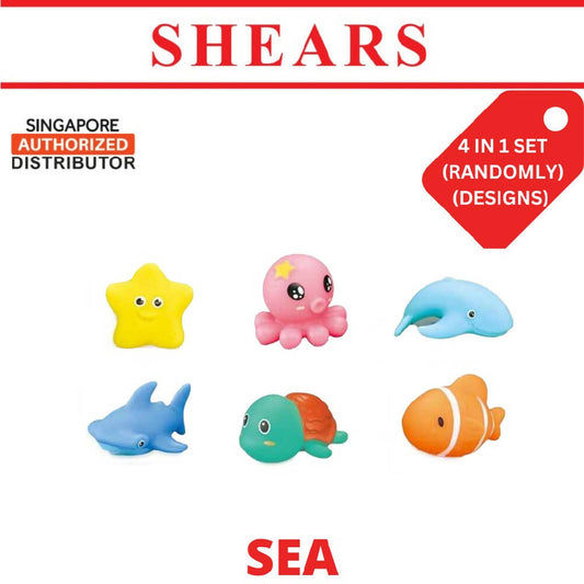 Shears Baby Toy Toddler Bath Toy 4 PCS RUBBER SEA ANIMAL - WERONE
