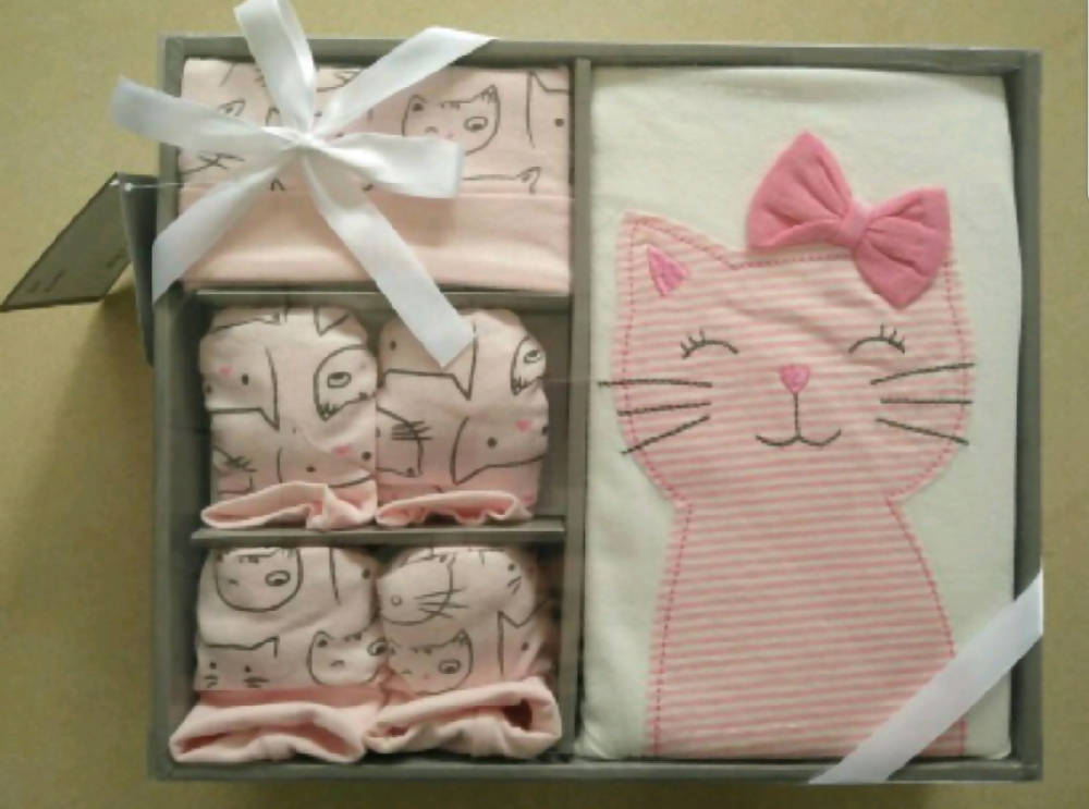 Shears Muji Gift Set 4 PCS Gift Set White Pink Kitty Set SGM4C1 - WERONE