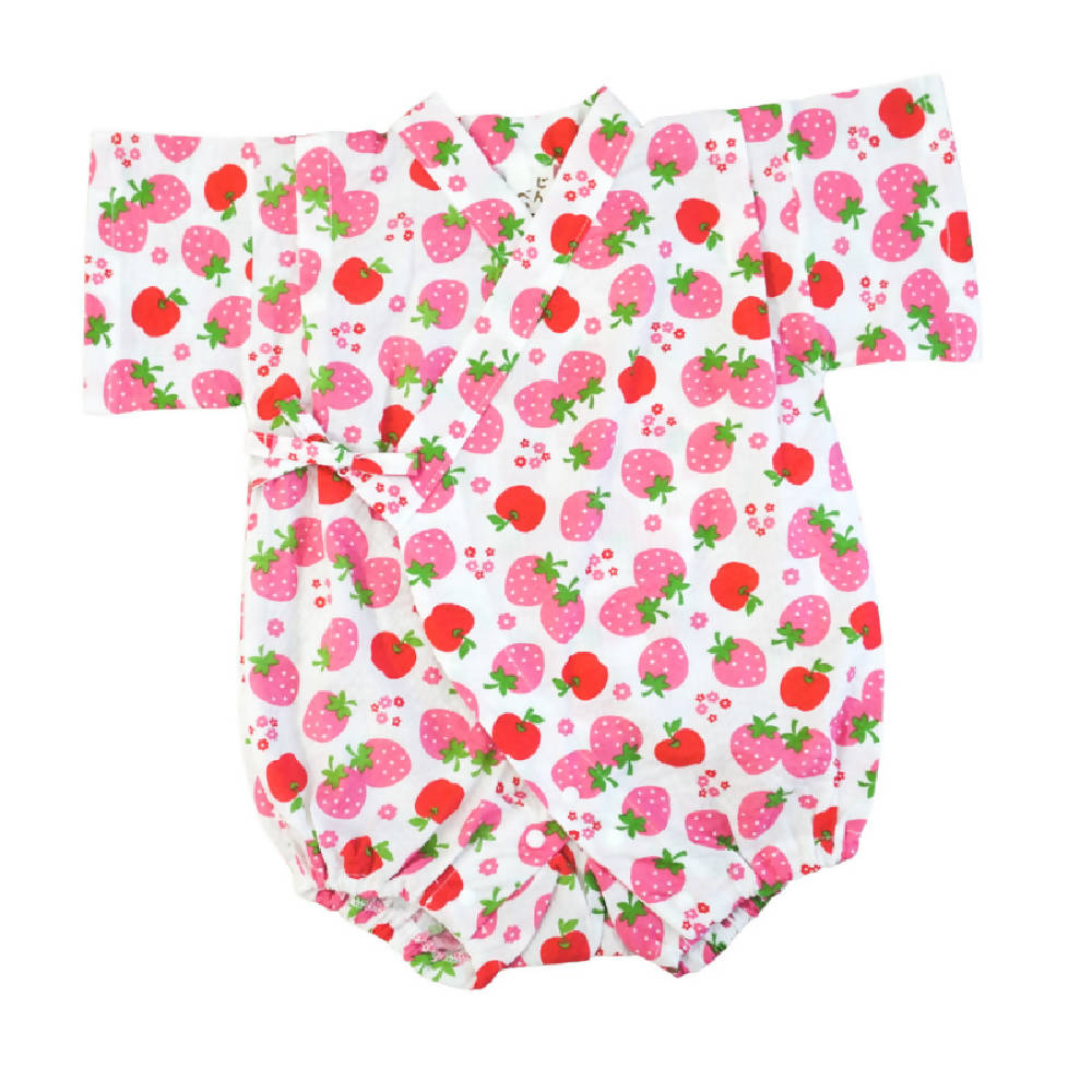 [Made in Japan] Baby Girl Kids Strawberry Apple Jinbei (Yukata/Kimono) - WERONE