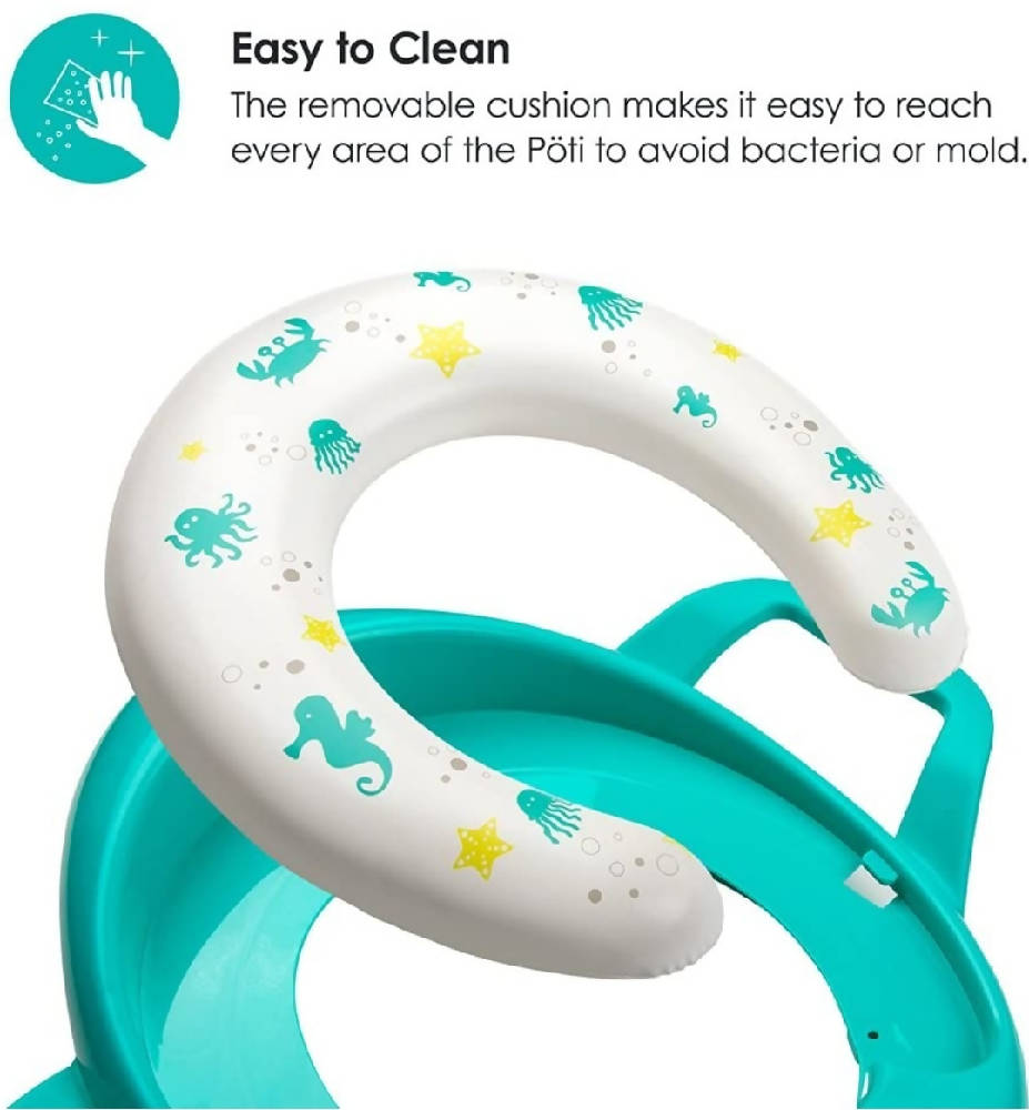 Shears Potty Seat Cover with Handle Turquoise Frog SPCT - WERONE