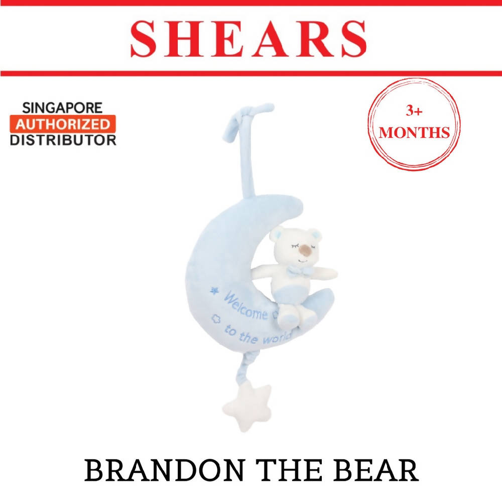 Shears Baby Toy Toddler Soft Toy Musical Pull String BRANDON THE MOON BEAR - WERONE