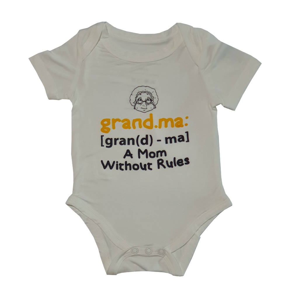 Bebe Bamboo Cute Saying Onesie - Grandma, A Mom Without Rules - WERONE