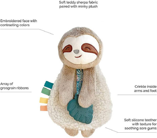 Itzy Lovey™ Plush with Silicone Teether Toy Sloth - WERONE