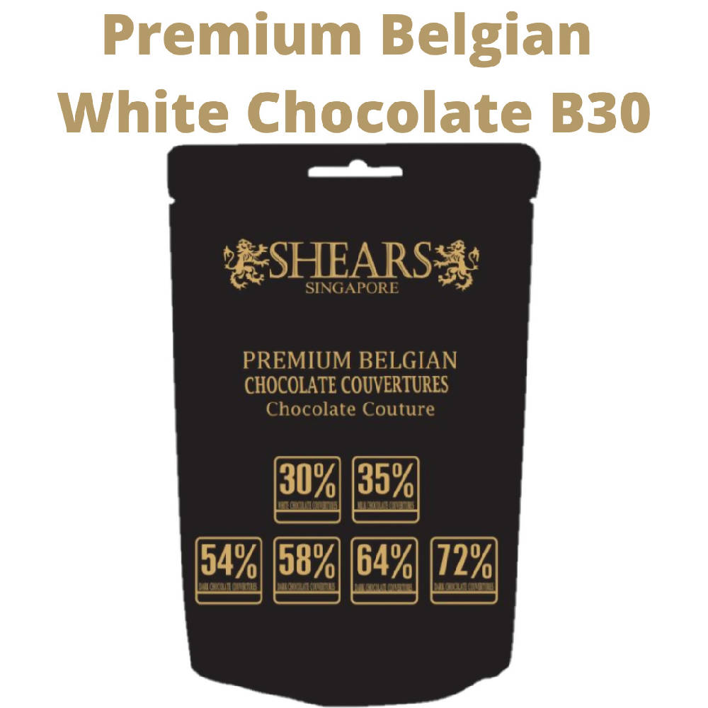 Shears Chocolate B30 Premium Belgian White Couverture Chocolate 200G SC2B30 - WERONE