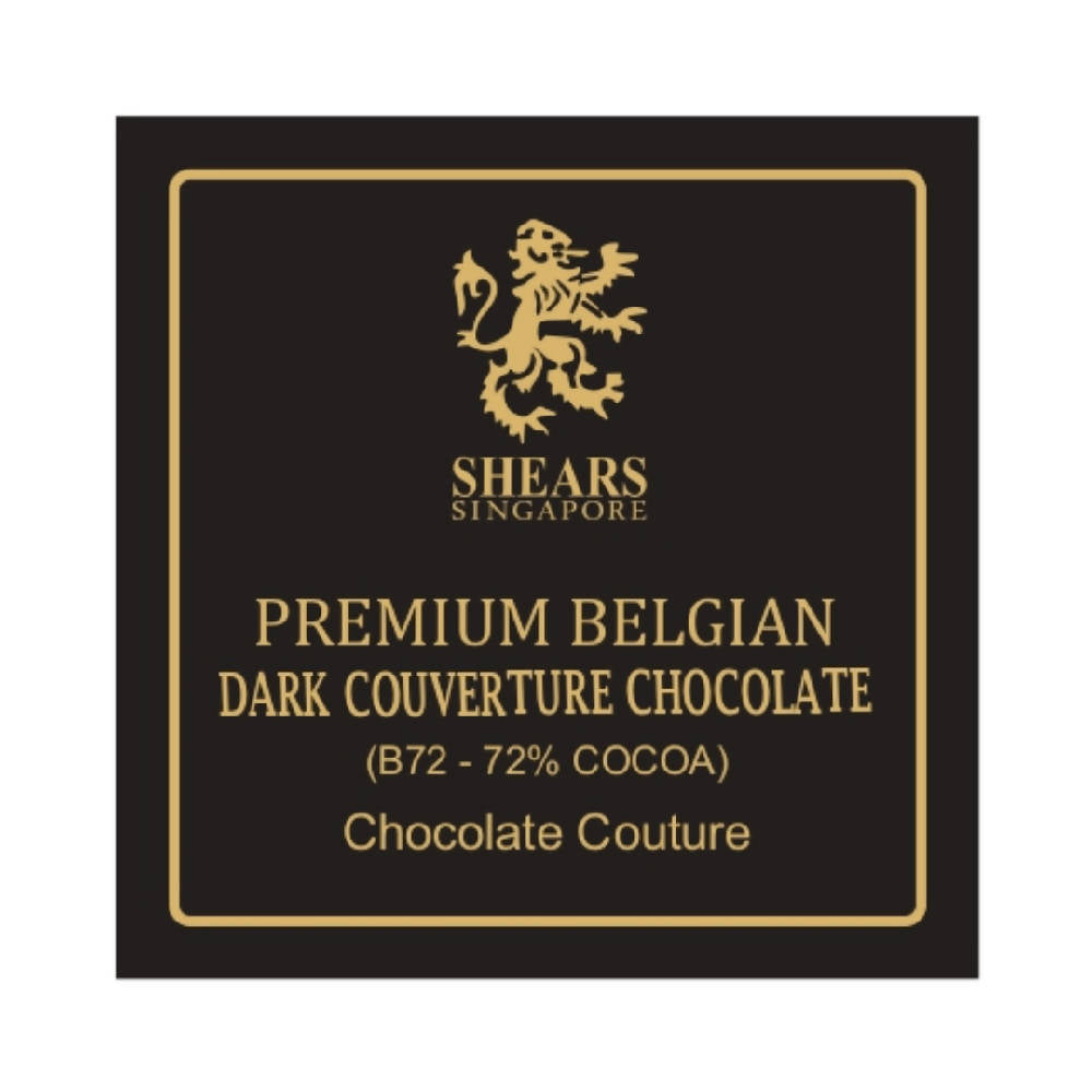 Shears Chocolate B72 Premium Belgian Dark Couverture Chocolate 200G SC2B72 - WERONE