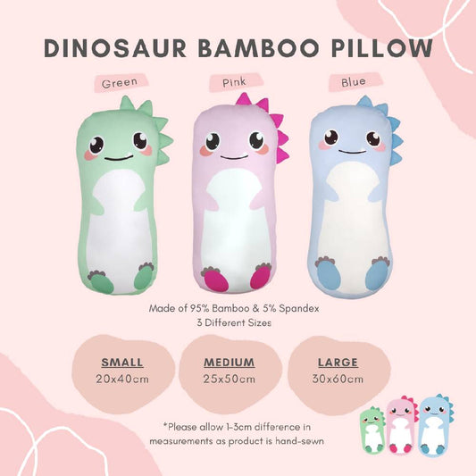 Dinosaur Bamboo Pillow for Children, Toddlers and Babies / 3 Sizes and 3 colours