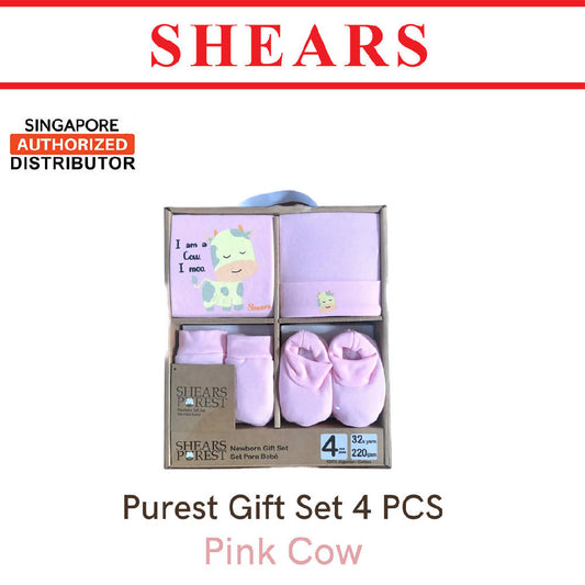 Shears Purest Gift Set 4 Pcs Toddler Clothing Gift Set Pink Cow - WERONE