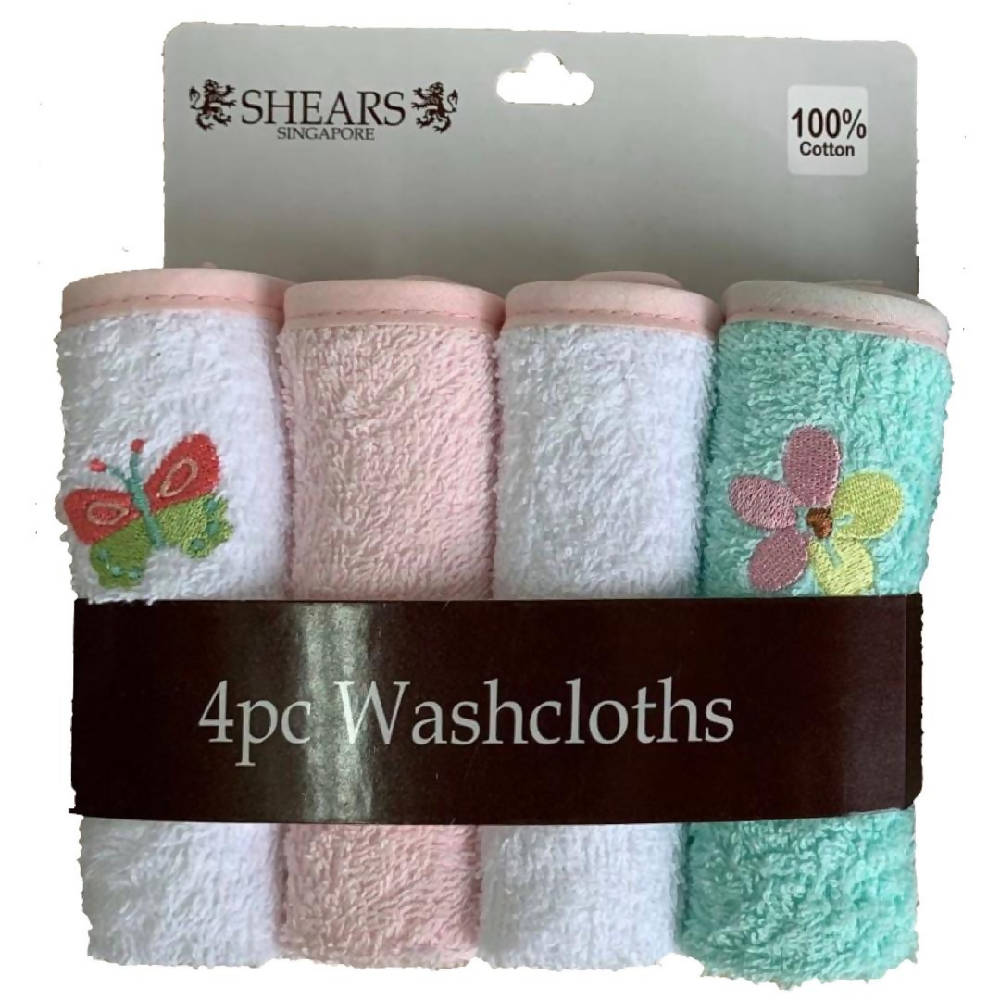 Shears 4 pcs washcloth 100% cotton Pink - WERONE