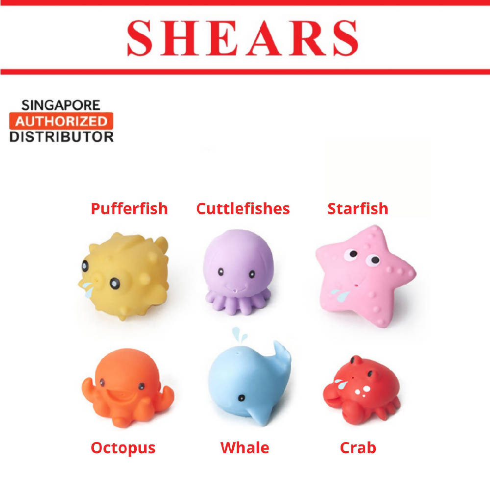 Shears Baby Bath Toy Toddler Bath Toy 6 PCS SPRAY SEA ANIMALS - WERONE