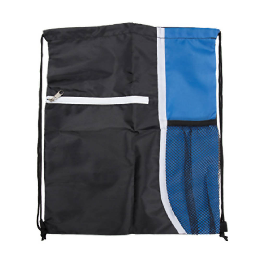 Adventure World Drawstring Bag With Pocket And Side Netting (Blue) - WERONE