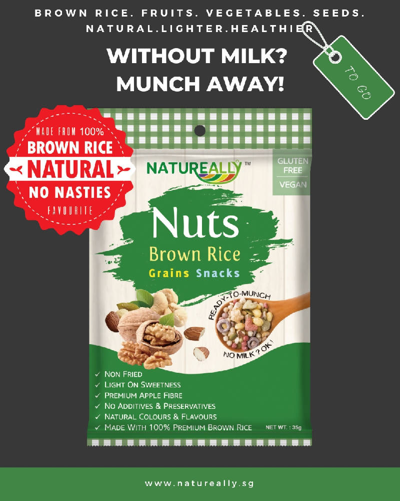 Gluten Free NATUREALLY™ Brown Rice and Nuts Grains Snacks Cereal 35g - WERONE