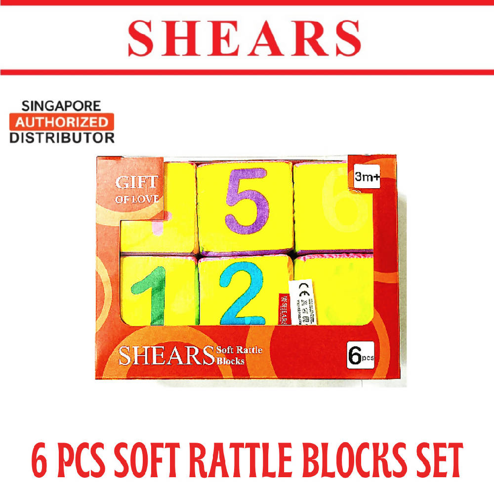 Shears Baby Soft Toy Toddler Rattle Blocks 6 Pcs Set - WERONE